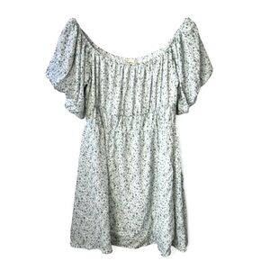Altar’d State Floral Mini Dress Lt Blue/White Sz L